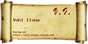Vohl Ilona névjegykártya